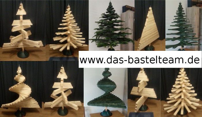 DIYS Weihnachtsbaum aus Holzlatten zum verdrehen