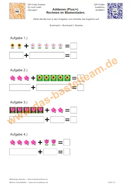 Plusaufgaben im Zahlenraum bis 10 – Übungen & Arbeitsblätter für die 1. Klasse