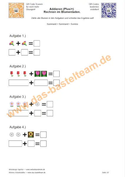Plusaufgaben im Zahlenraum bis 5 – Übungen & Arbeitsblätter für die 1. Klasse